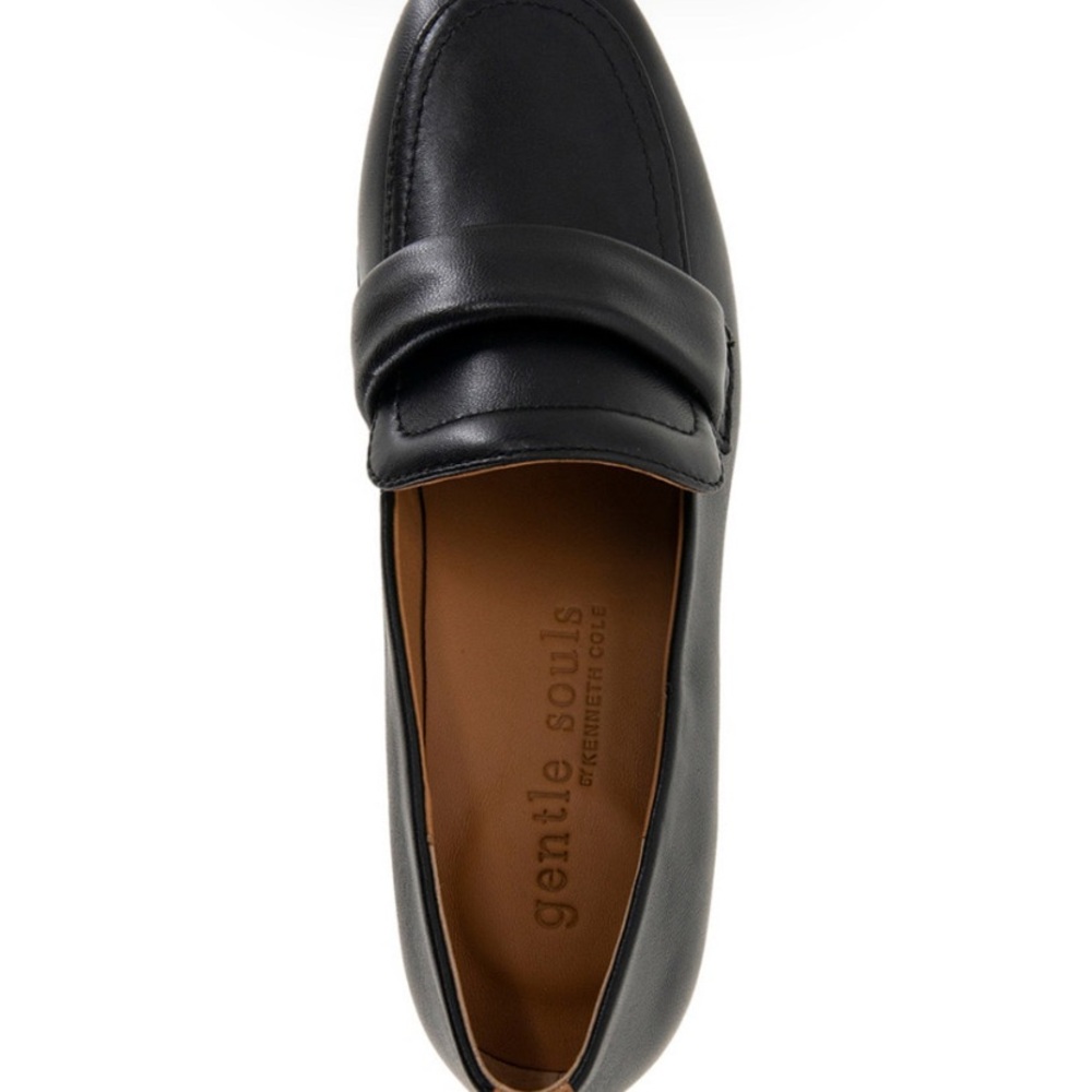Gentle Soul By Kenneth ColeEaston Black Leather Block Heel Loafers